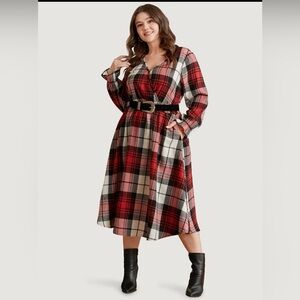 BloomChic Plaid Red and Black Women's Dress